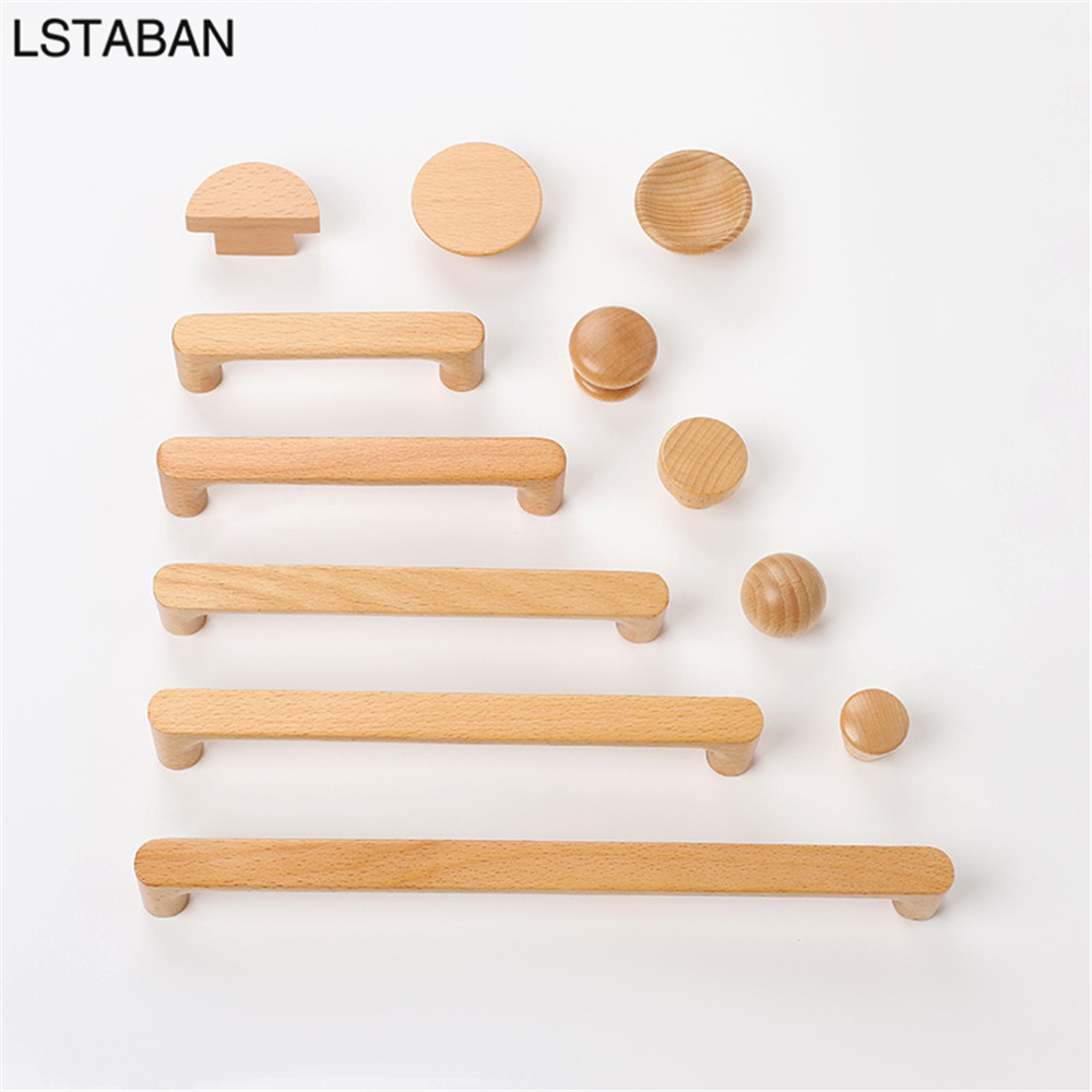 Nordic Wooden Cabinet Handles  - Furniture Hardware Drawer Pulls avaliação e preço