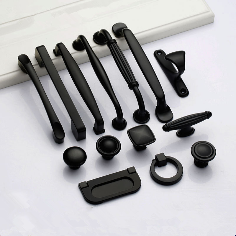 Black Handles for Furniture Ca - Furniture Hardware Drawer Pulls avaliação e preço