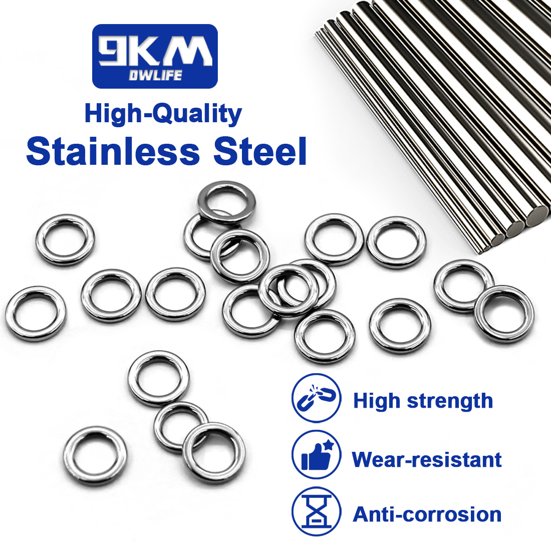 9KM Solid Ring Fishing 50pcs S - Furniture Hardware Jig avaliação e preço