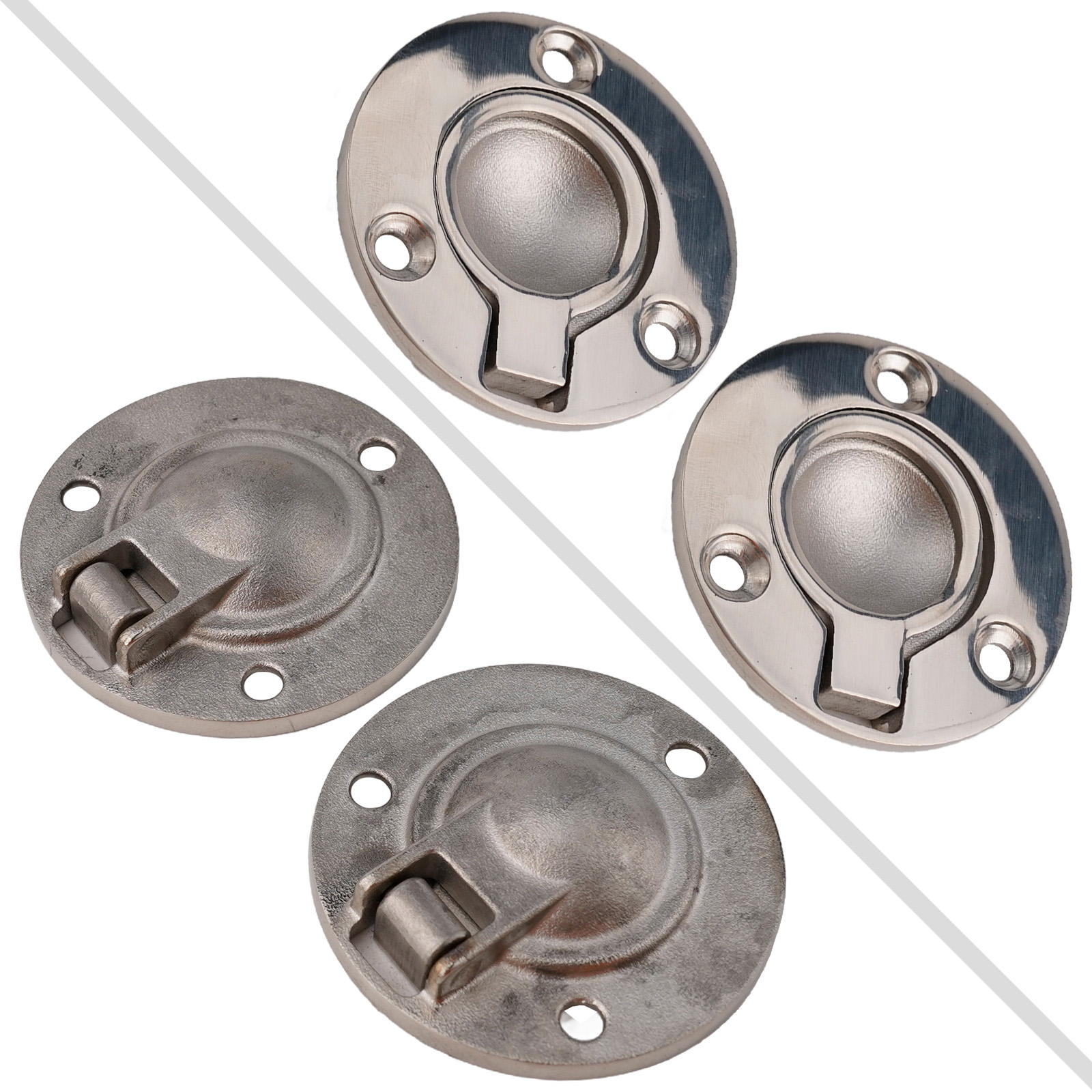 2Pcs 316 Stainless Steel Flush - Furniture Hardware Drawer Pulls avaliação e preço