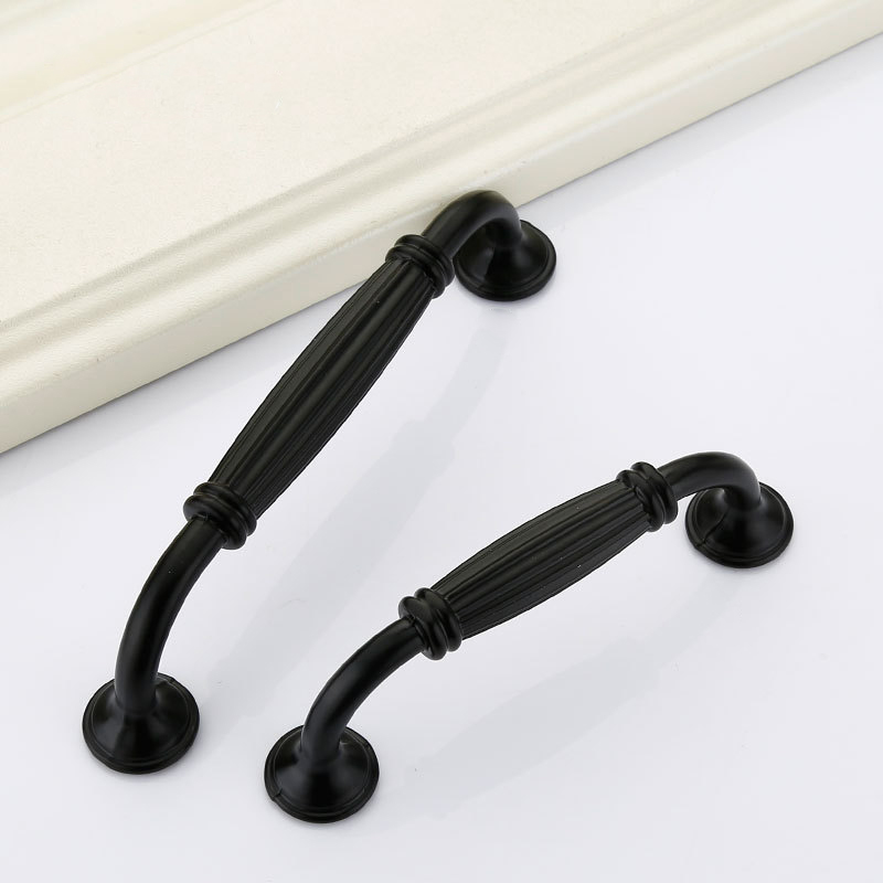 Black Aluminium Alloy Door Han - Furniture Hardware Drawer Pulls avaliação e preço