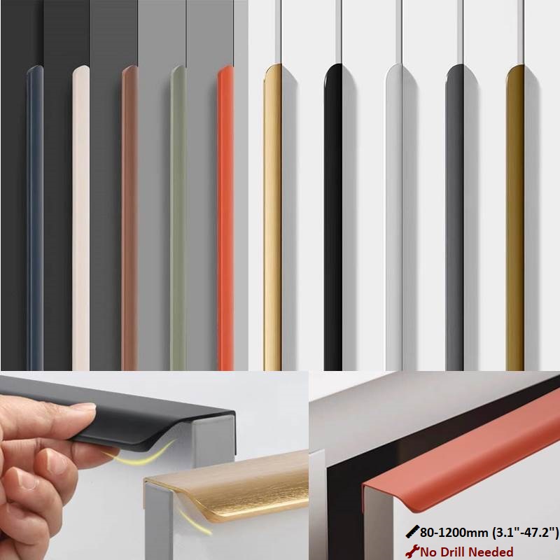 80mm-1200mm Invisible Aluminum - Furniture Hardware Drawer Pulls avaliação e preço